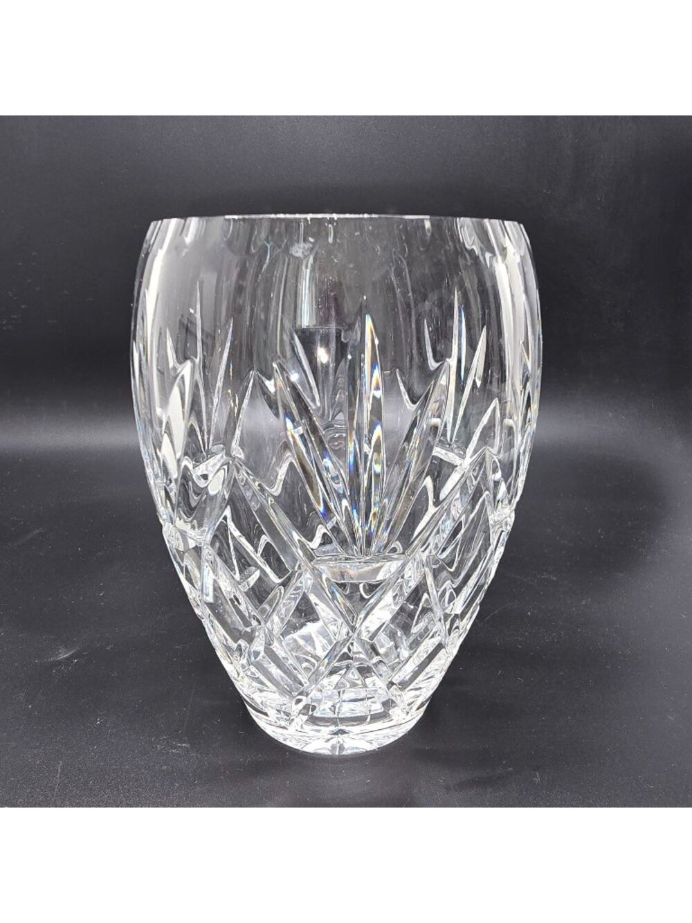 Ceska Vase Leaded Crystal With Diamond & Fan Pattern 6" Floral Table Size JJ3823